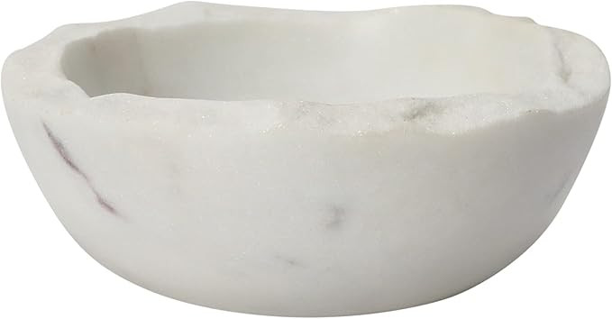 Bloomingville Marble Bowl with Raw Edge, White Serving Pieces, 4" L x 4" W x 2" H | Amazon (US)