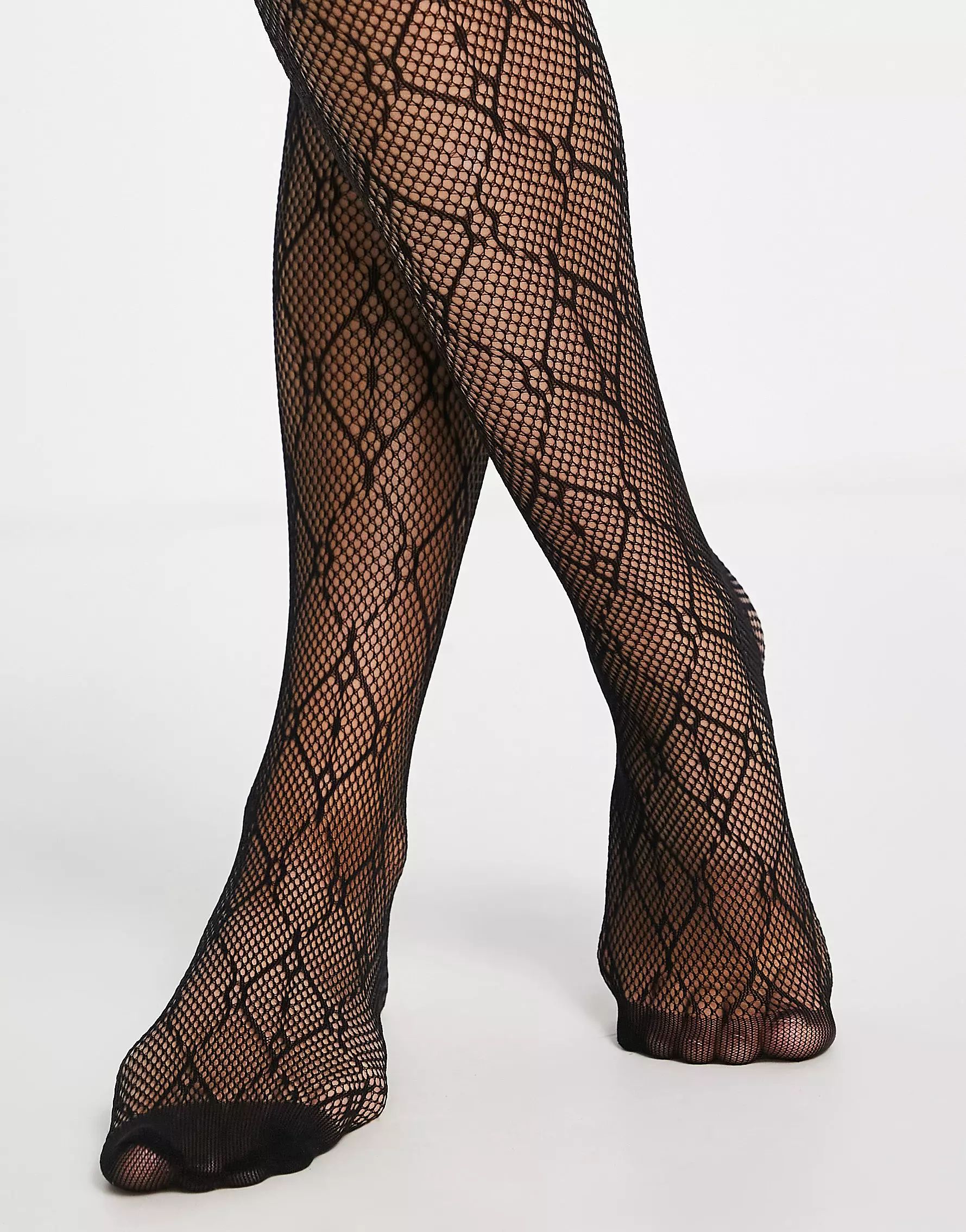 My Accessories London sheer tights in black with diamond print | ASOS (Global)