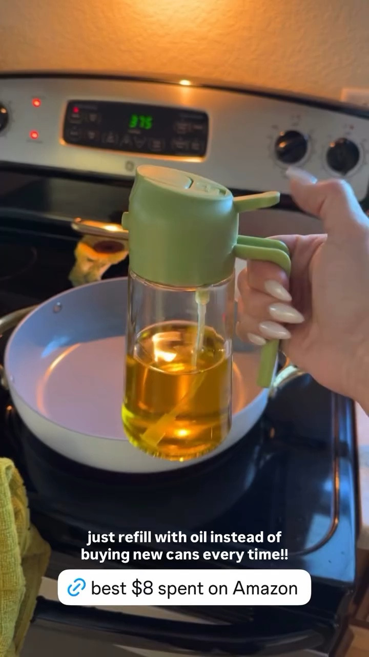 Oil spray bottle that gives the option to spray or pour! 🫒

You just refill with oil instead of buying new bottles every time!!

AmazonFind
KitchenEssential
GlassContainer

 

 

#LTKHome #LTKfoodie