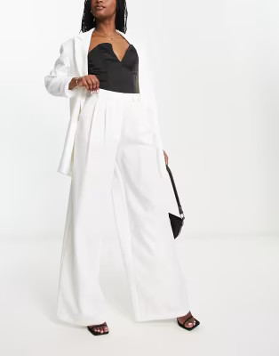 ASYOU tailored wide leg pants in white | ASOS (Global)