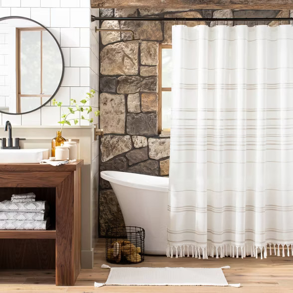 Stitch Stripe Shower Curtain - Hearth & Hand™ with Magnolia | Target