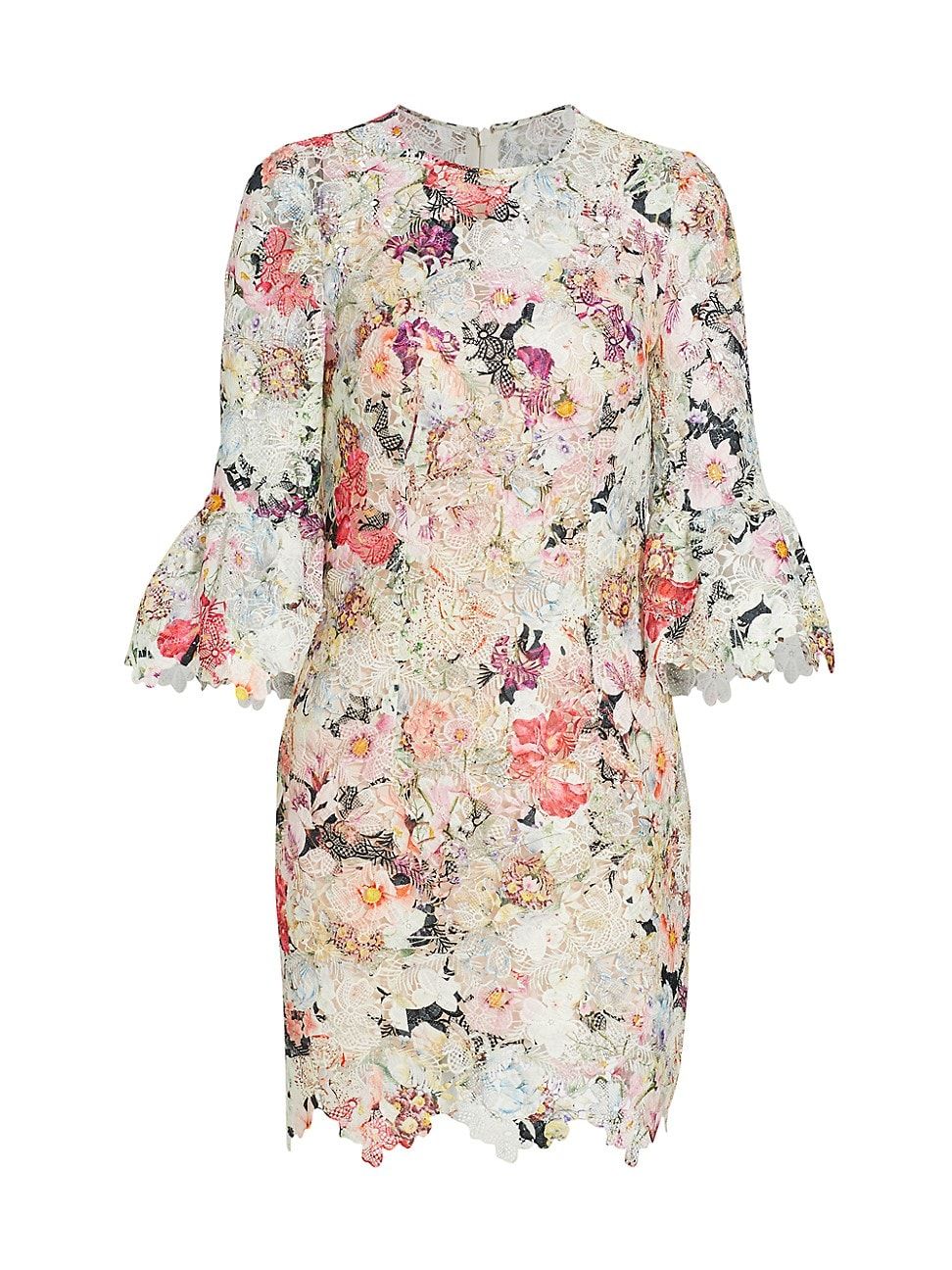 Women's Floral Guipure-Lace Minidress - Silk White Multi - Size 10 | Saks Fifth Avenue