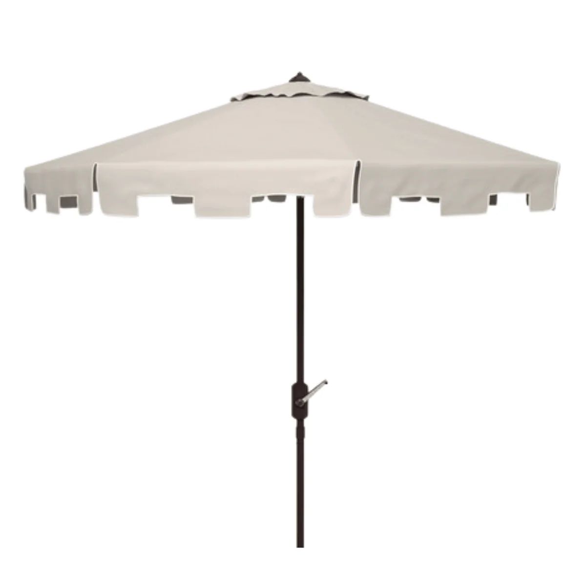 Natural Beige and White 11 Foot Market Crank Outdoor Patio Umbrella | The Well Appointed House, LLC