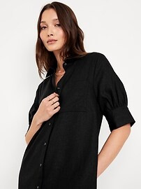 Linen-Blend Shirt Dress | Old Navy (US)