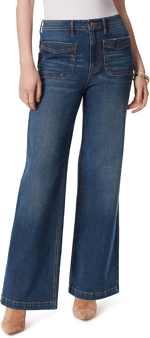 Jessica Simpson Women's Tease High Rise Wide Leg Jean, Midnight Games, 24 Regular | Amazon (US)