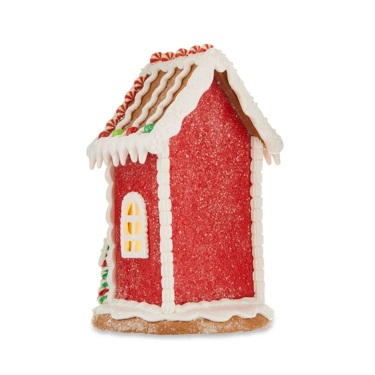 Christmas Village Red & White LED Gingerbread House, by Holiday Time | Walmart (US)