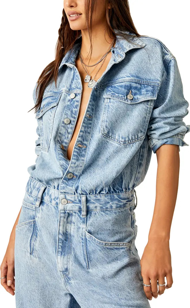 Touch the Sky Long Sleeve Denim Jumpsuit | Nordstrom