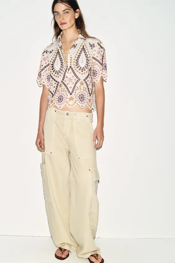 SHORT SLEEVE CROPPED BLAZER ZW COLLECTION | Zara US