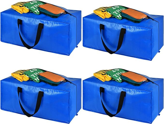 Heavy Duty Blue Moving Bags with Strong Zipper Handles Backpack Straps | Amazon (US)