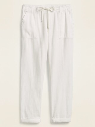 Mid-Rise Soft-Twill Utility Pants for Women | Old Navy (US)