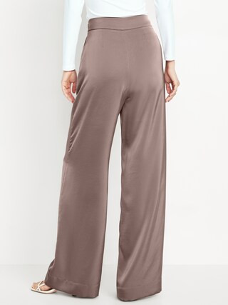 High-Waisted Satin Super Wide-Leg Pants | Old Navy (US)