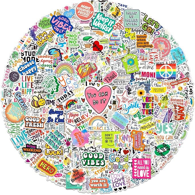 Greingways 300 PCS Inspirational Stickers for Adults, Motivational Water Bottle Stickers for Teen... | Amazon (US)