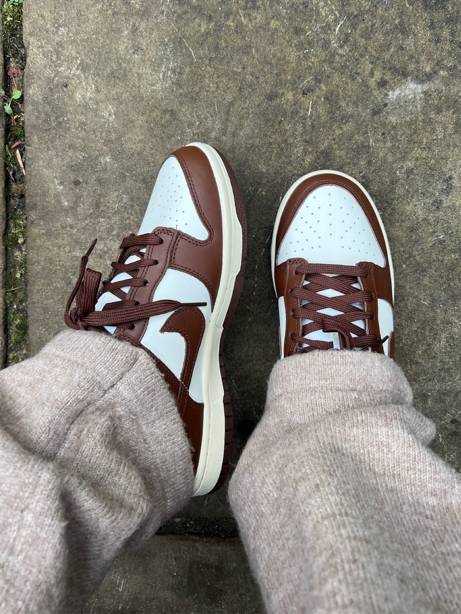 Neutrals, brown Nike dunk trainers, brown and white, neutral trainers, winter trainers, knitwear, winter style 

#LTKstyletip #LTKeurope #LTKSeasonal