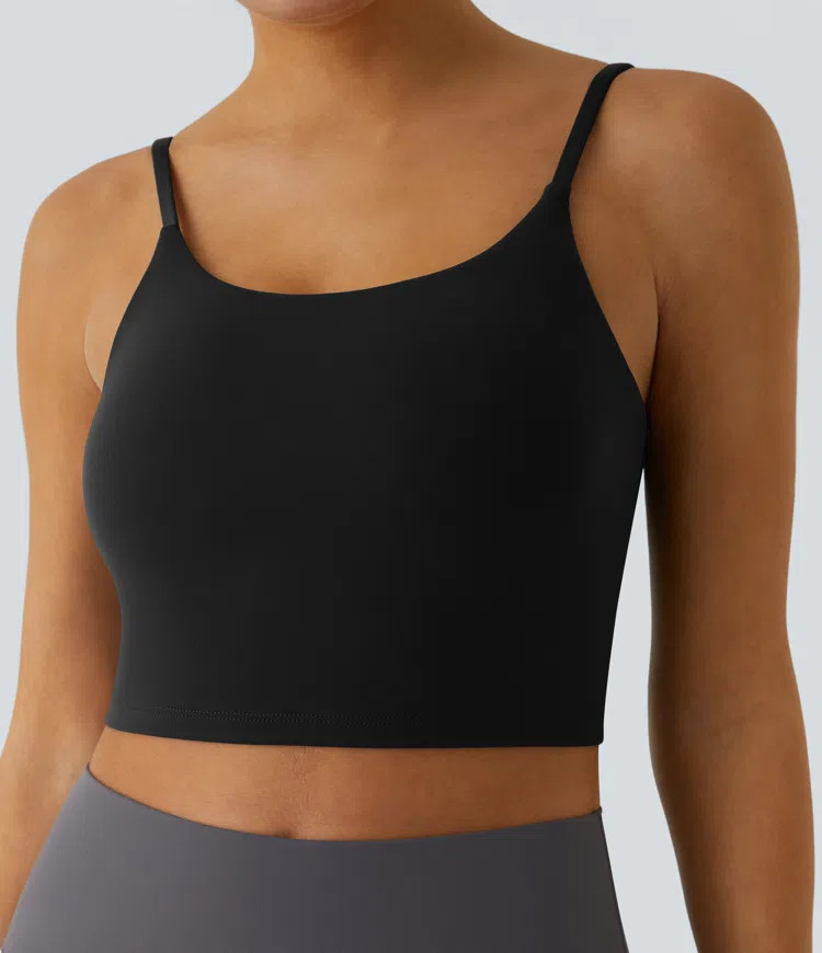 Women’s Basic Padded Workout Cropped Low Support Tank Top A-C Cups - Halara | HALARA