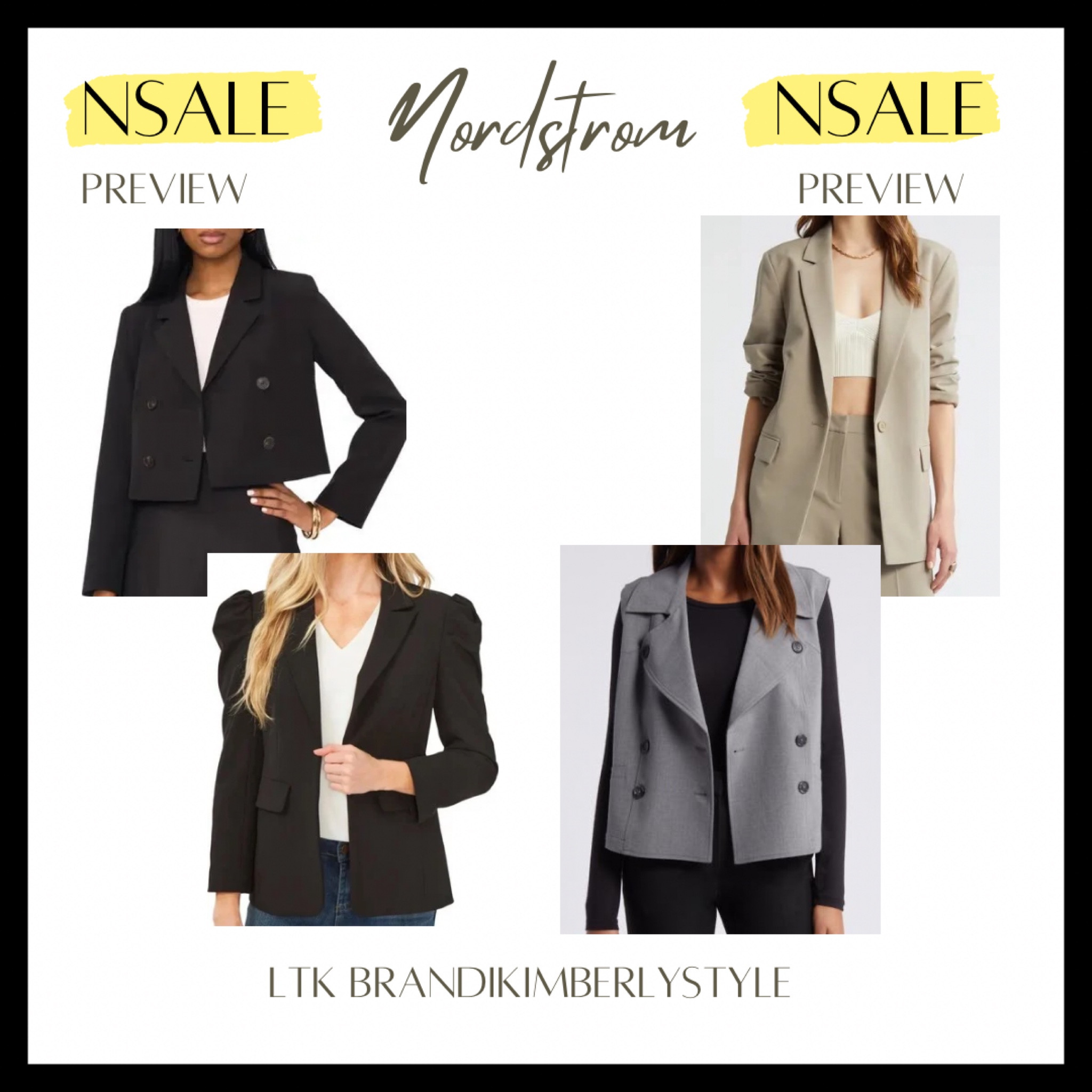 Nordstrom Anniversary Sale starts July 9th, 10th, and 11th for card holders & 15th for the public 

These are basics that are making a comeback this year’s sale! 
Here are some of my picks! These cute blazers for workwear. I adore the crop blazer trend 
Nordy sale, summer sale, work style, nsale 2024 
BrandiKimberlyStyle

#LTKSeasonal #LTKSaleAlert #LTKxNSale