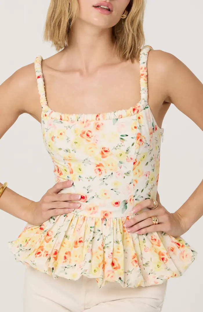 ASTR the Label Bubble Peplum Cotton Camisole | Nordstrom | Nordstrom