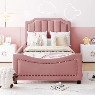 Twin Size Upholstered Daybed With Classic Stripe Shaped Headboard, Combining Comfort And Contemporary Style For Modern Living Spaces. | Wayfair North America