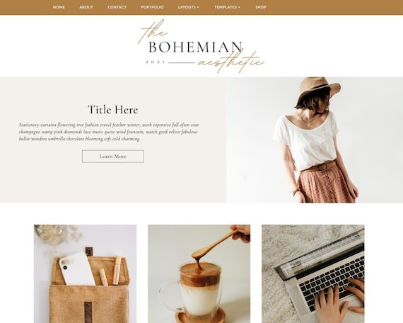 Boho Wordpress Theme  Wordpress Theme for Bloggers  Website - Etsy Canada | Etsy (CAD)