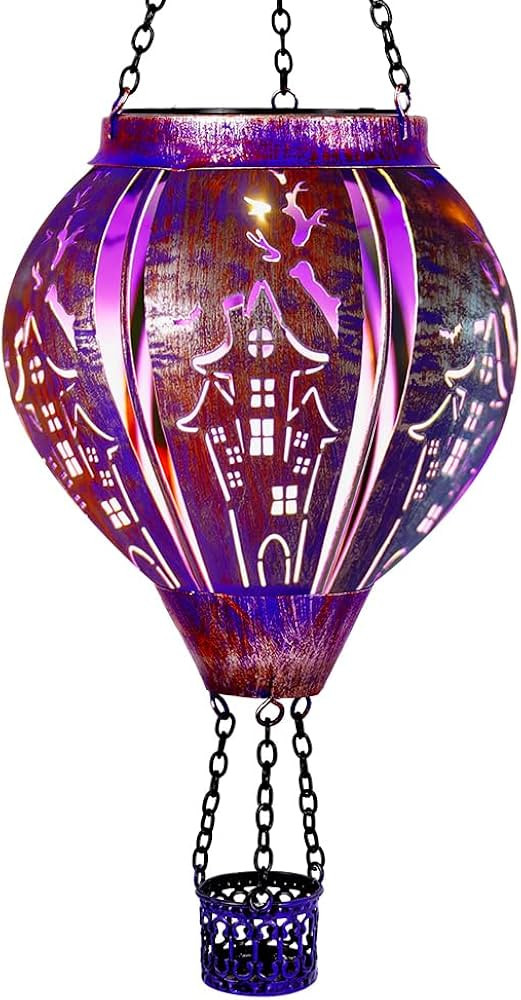 VEWOGARDEN Hot Air Balloon Solar Lantern Halloween Lantern Hanging Solar Lanterns Outdoor Waterpr... | Amazon (US)