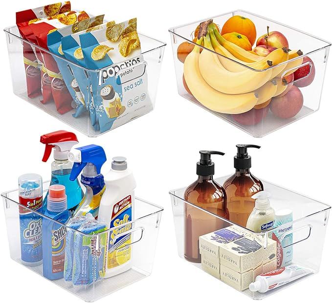 Sorbus Plastic Storage Bins Clear Pantry Organizer Box Bin Containers for Organizing Kitchen Frid... | Amazon (US)