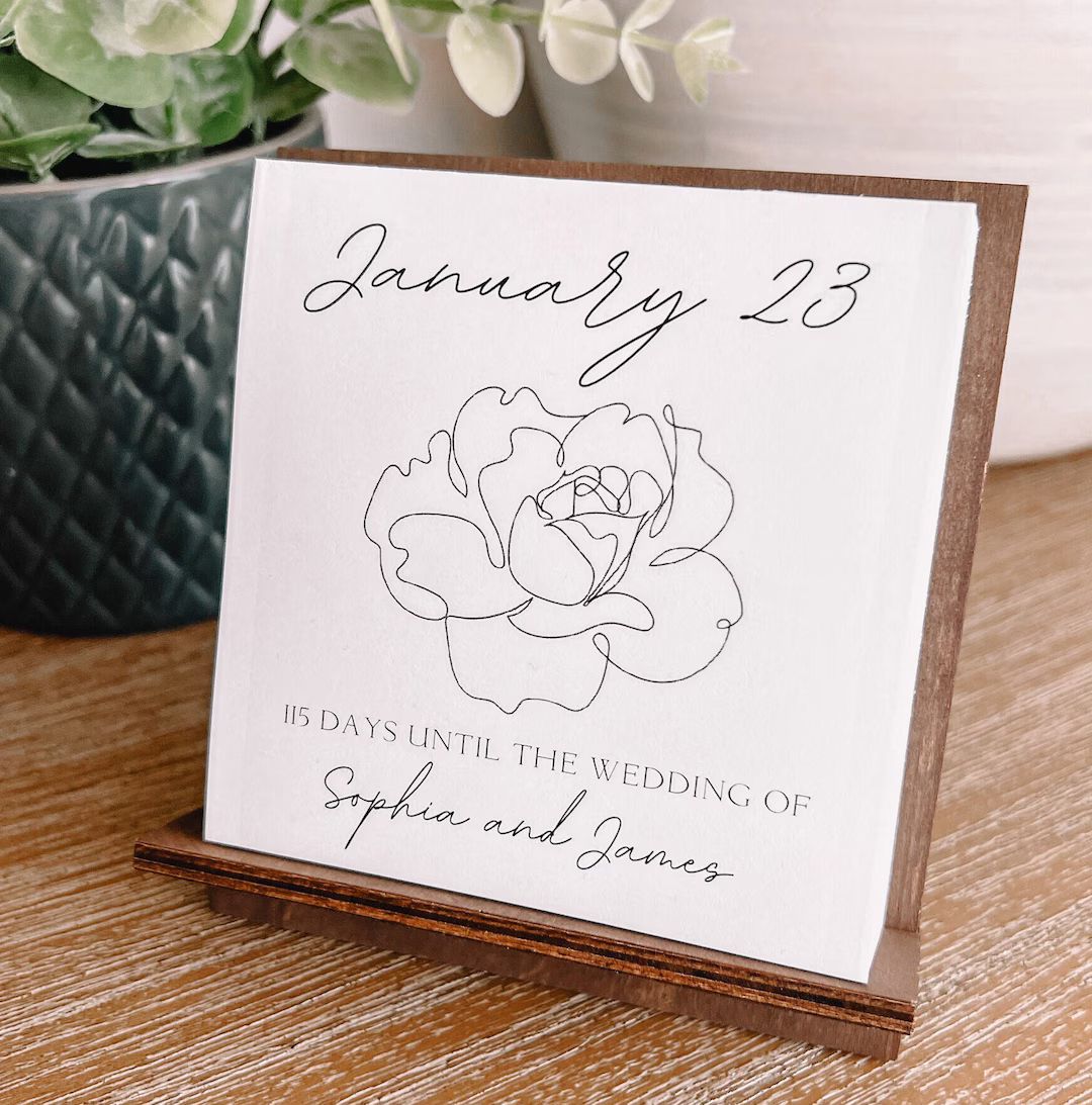 Custom Wedding Countdown Calendar Personalized Engagement - Etsy | Etsy (US)