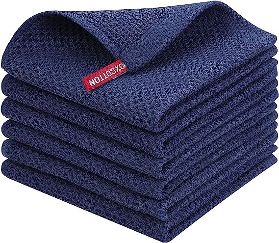 Homaxy 100% Cotton Waffle Weave Kitchen Dish Cloths, Ultra Soft Absorbent Quick Drying Dish Towel... | Amazon (US)