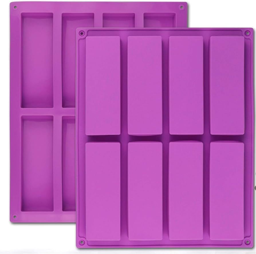 Palksky (2 Pcs 8 Cavity Large Rectangle Granola Bar Silicone Mold/Nutrition/Cereal Bar Molds Ener... | Amazon (US)