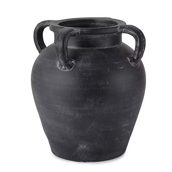Linden Street 13.5" Large Black Terracotta Vase | JCPenney