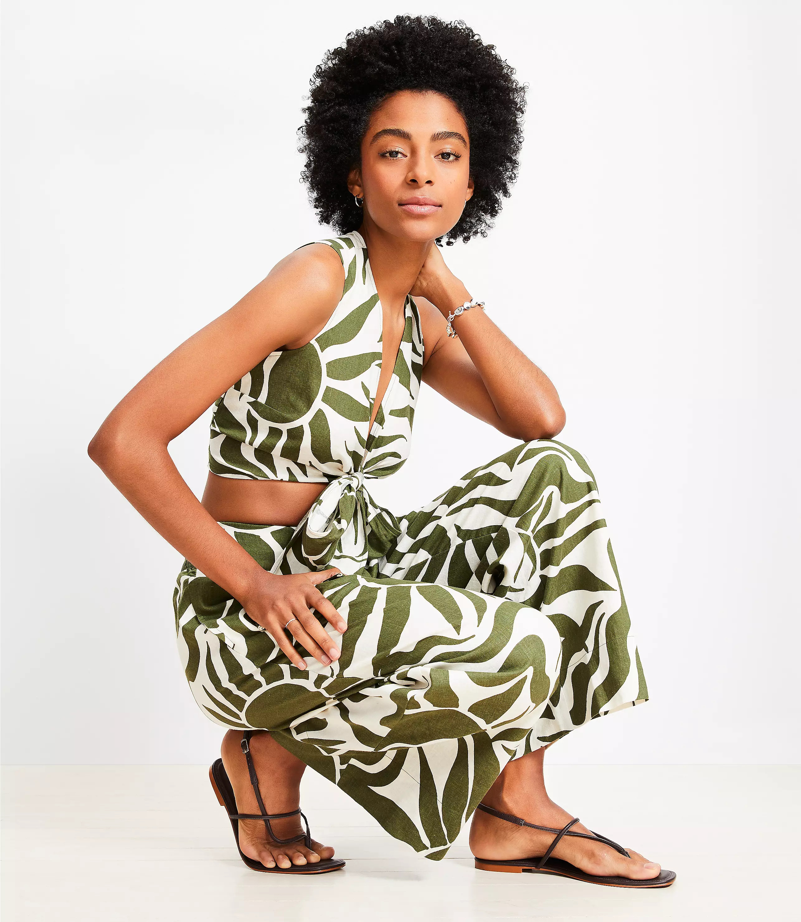 LOFT Beach Sunny Linen Blend Wide Leg Pants | LOFT