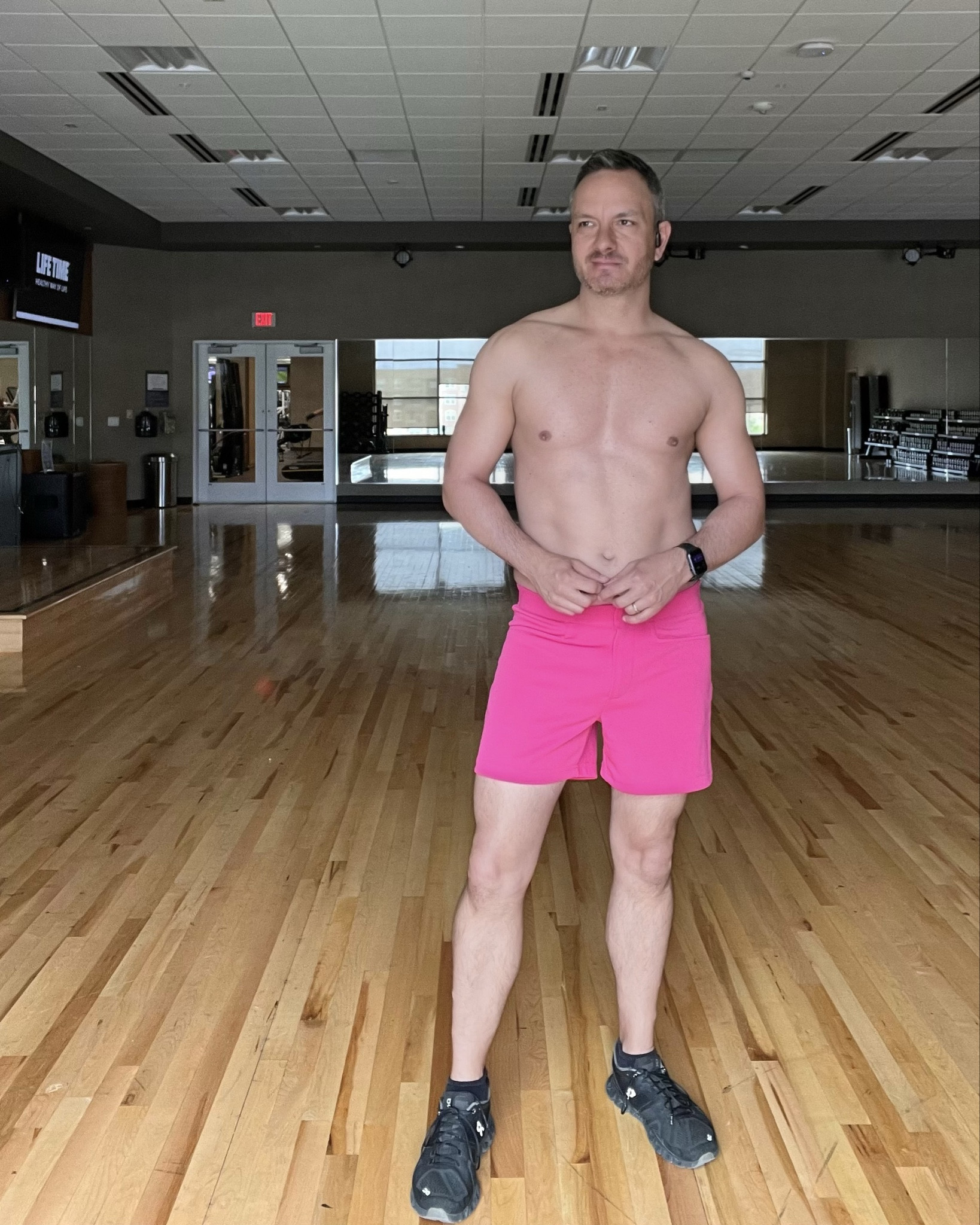 Pink gym shorts today for a pop of spring color! And these are currently on sale! Yes, the BIKE coaches shorts are a steal.

#LTKootd #LTKActive #LTKMens