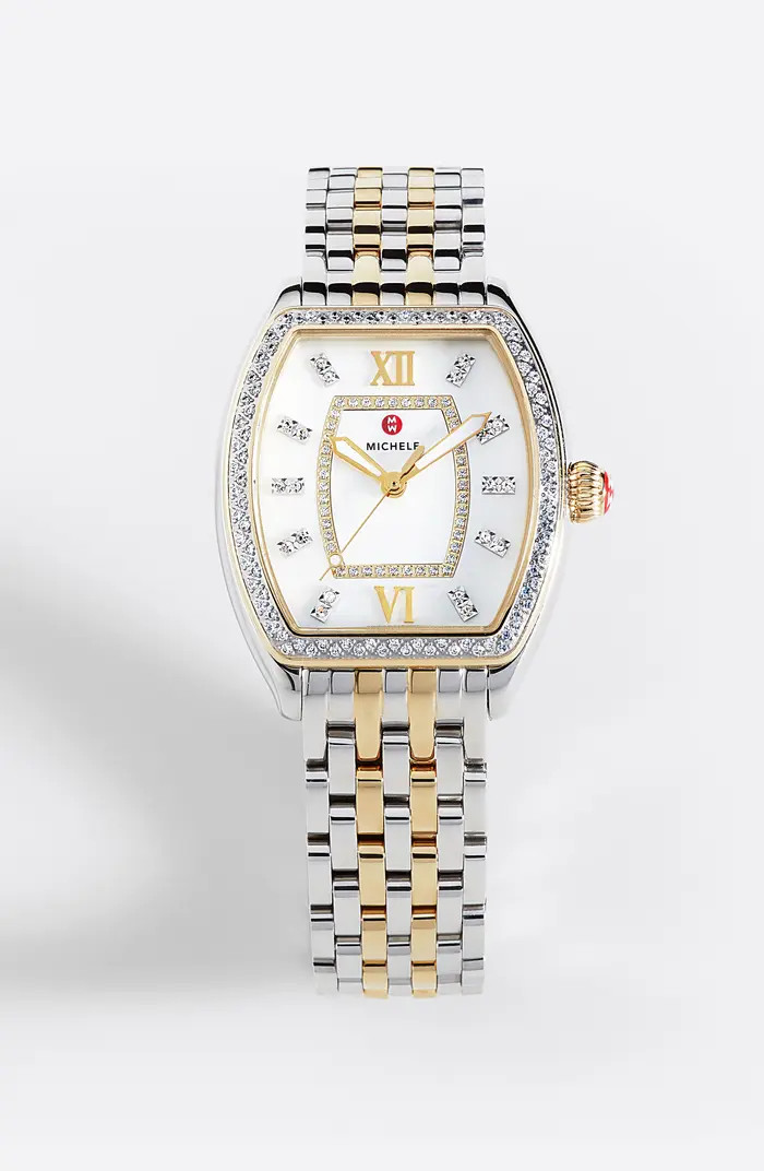 Women's Diamond Accent Interchangeable Stainless Steel Strap Watch, 31mm x 32mm - 0.63 ctw | Nordstrom Rack