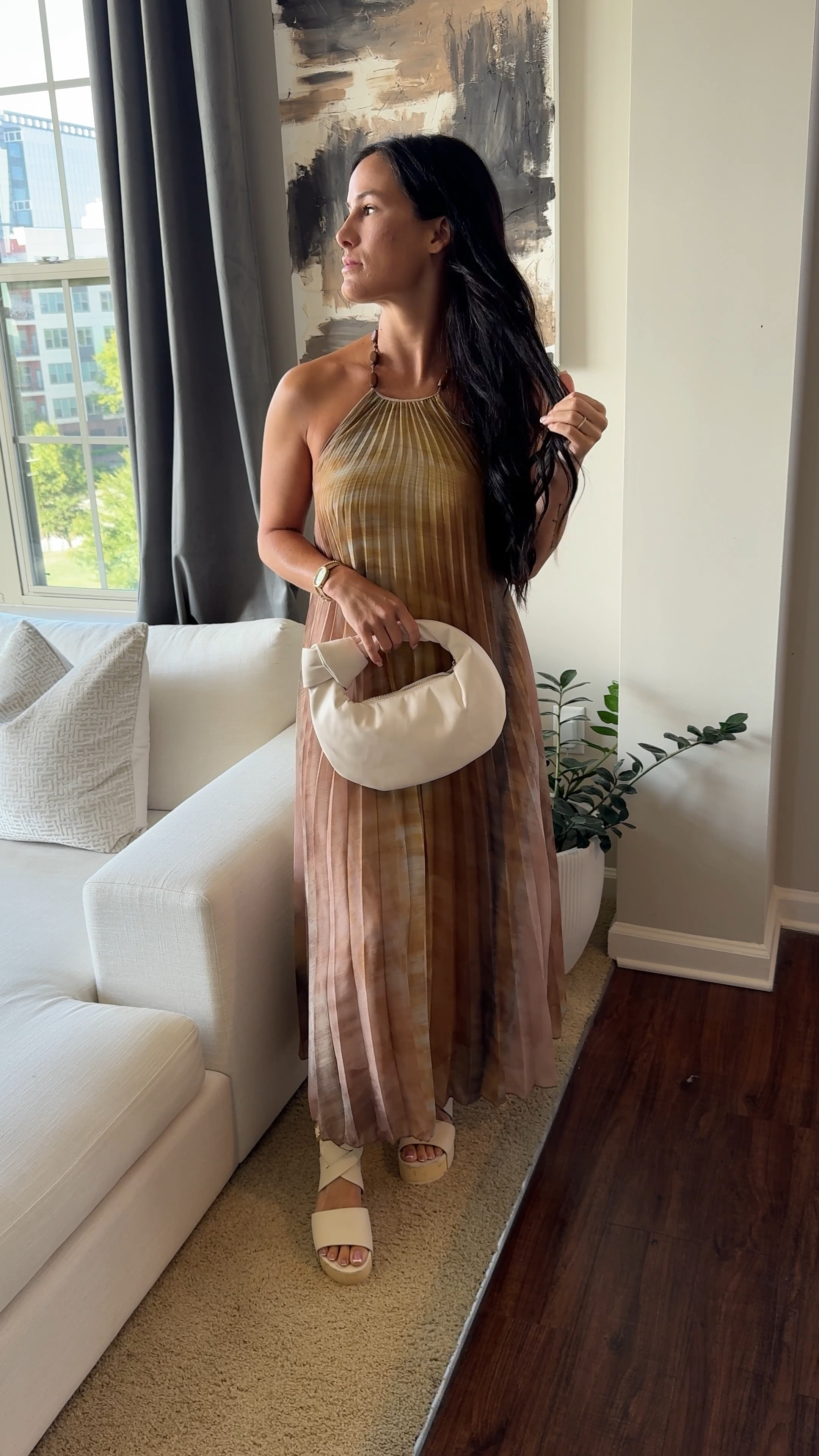 It’s giving Mona Lisa.. 

Loving this open back dress from Zara (I couldn’t link it(??)) and the off-white bag and matching shoes!!

#LTKVideo #LTKTravel