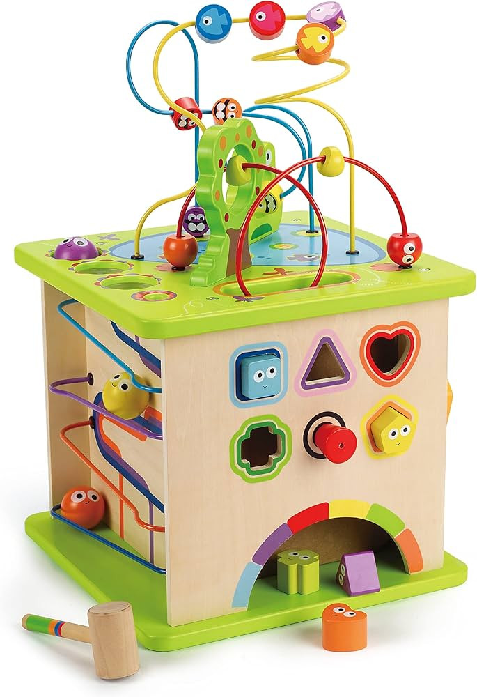 Country Critters Wooden Activity Play Cube by Hape | Wooden Learning Puzzle Toy for Toddlers, 5-S... | Amazon (US)