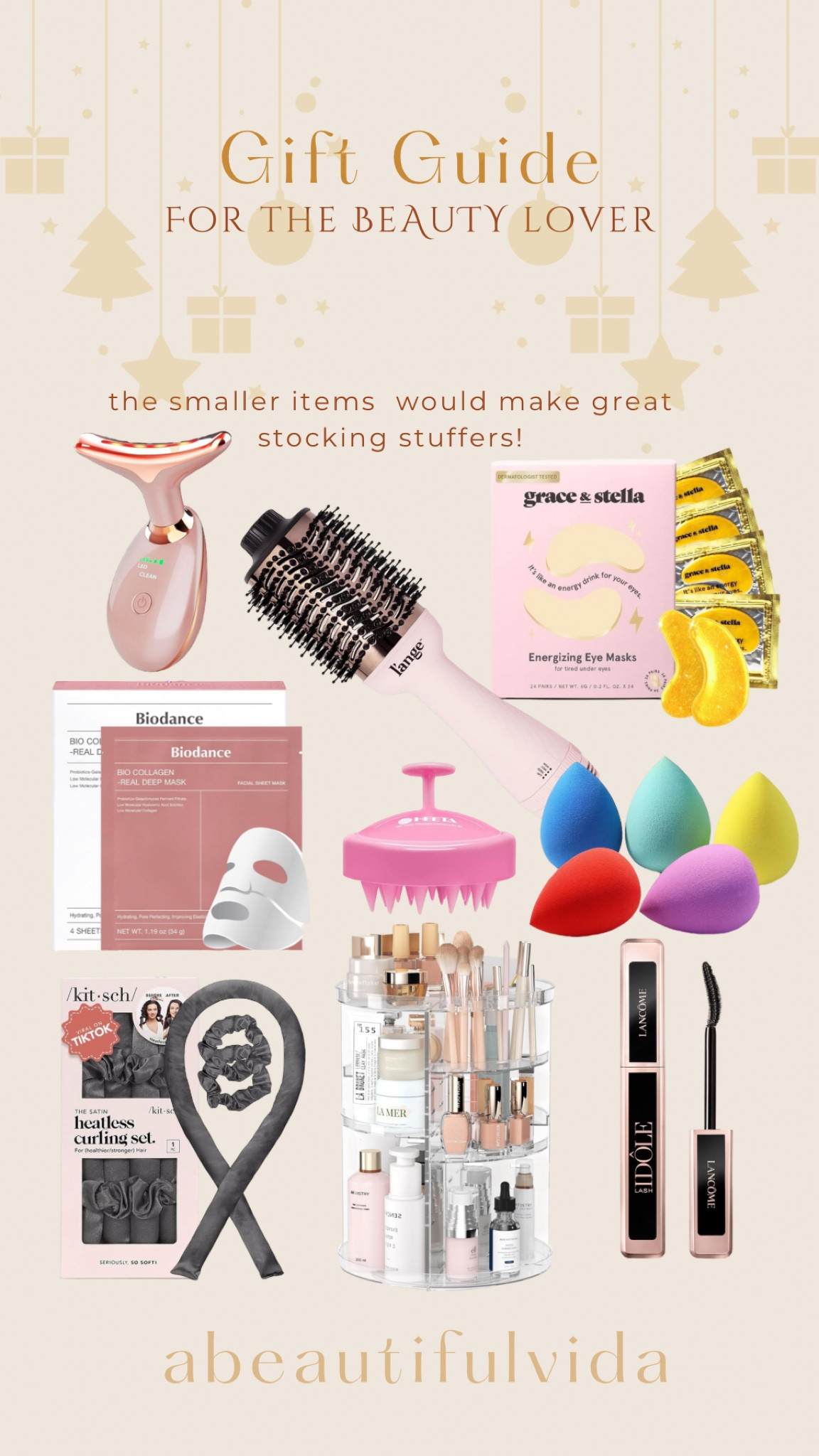 Beauty gift ideas 💋

stocking stuffers, beauty blenders, scalp massager, mascara, face mask, hair accessories, easy curls, makeup organizer, skin serums, blowout brush, heartless curls, collagen mask, eye mask

#LTKFamily #LTKBeauty #LTKGiftGuide