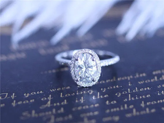 Custom Order for kashyness/ First Payment Forever One 6x8mm Oval Cut Solid 14K White Gold , size US8 | Etsy (US)