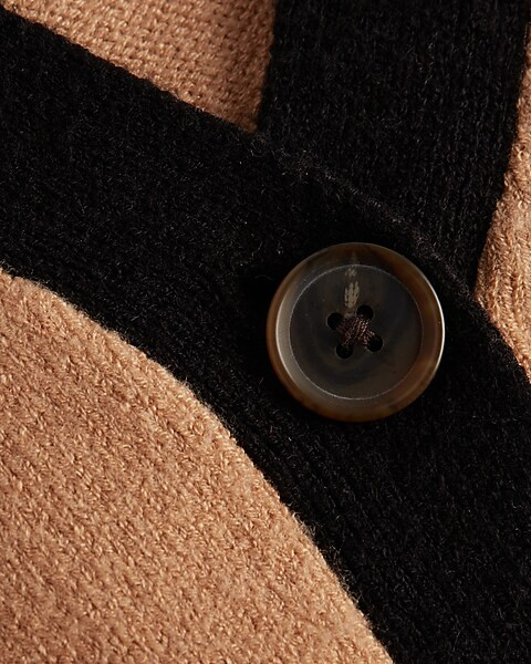 Contrast Trim Button Up Cardigan | Express