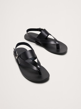 Leather Criss-Cross Sandal | Banana Republic (US)