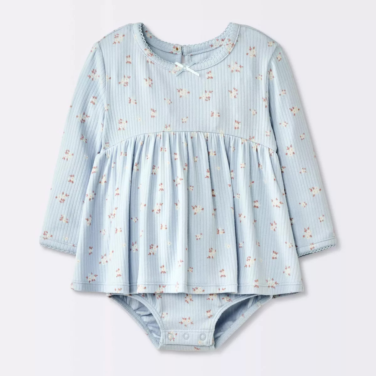 Baby Girls' Floral Skirted Bodysuit - Cloud Island™ Blue | Target