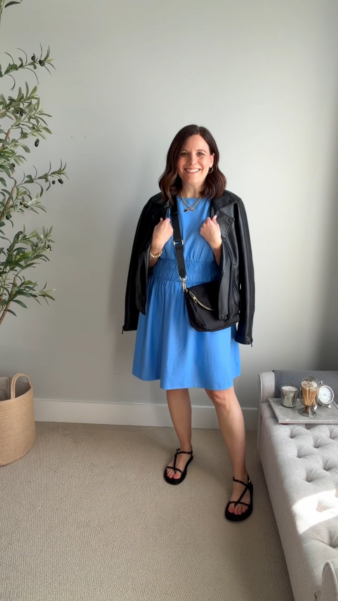 Old Navy just showed me the dreaded low-stock alert on this dress and I’m bummed that summer pieces sell out when it’s literally 60 degrees here. I’m planning to wear this all summer. It’s a linen blend and so comfy with cap sleeves, a cinched waist, and a-line skirt…the perfect combo for a pear shape. I’m in a medium tall so it hits above the knee at 5’6”. I threw on a leather jacket for the Sassy Smurf effect ( Ted Lasso reference). #SpringOutfit #SpringOutfit2026 #SummerOutfit #Springdress

#LTKMidsize #LTKOver40 #LTKSaleAlert