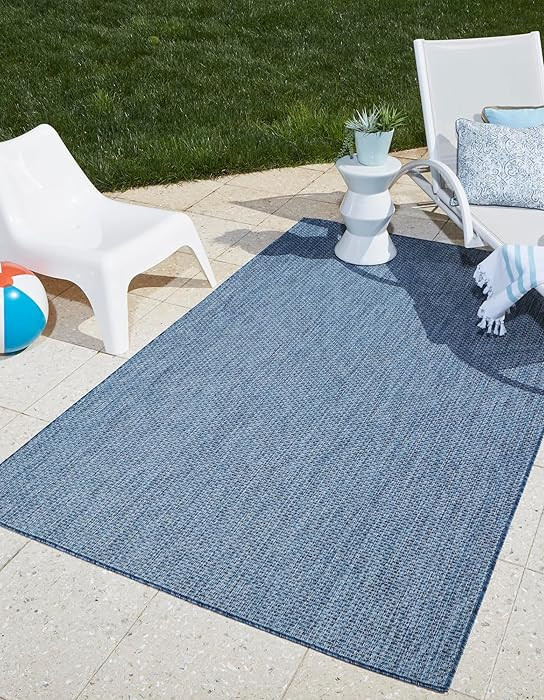 Unique Loom Collection Casual Transitional Solid Heathered Indoor/Outdoor Flatweave Area Rug (3' ... | Amazon (US)