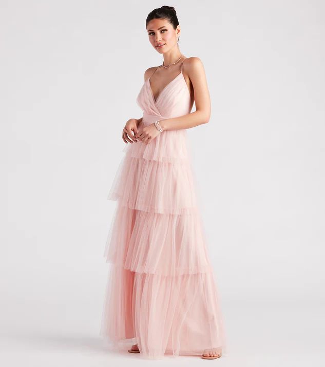 Tyra Formal Tulle Tiered A-Line Dress | Windsor Stores