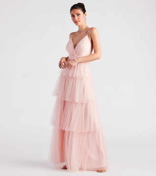 Tyra Formal Tulle Tiered A-Line Dress | Windsor Stores
