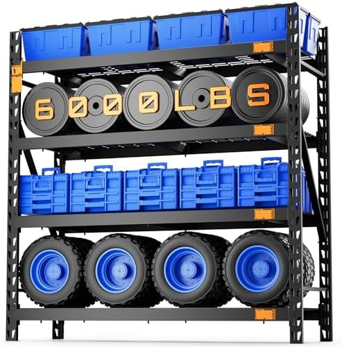 CAMMOO 72''W Storage Shelves, 6000LBS Metal Garage Shelving Unit with Magnetic Label, Upgraded St... | Amazon (US)