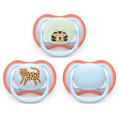 Philips Avent Ultra Air Pacifiers 6-18m - Leopard/Sleeping Tiger Day+Night - 3pk | Target