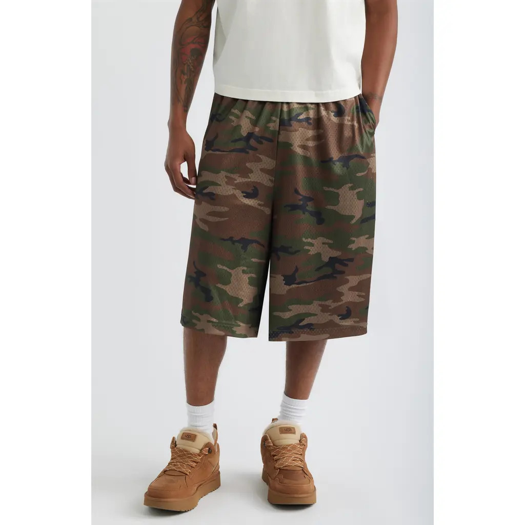 Elwood Baggy Mesh Shorts in Camo at Nordstrom, Size X-Small | Nordstrom