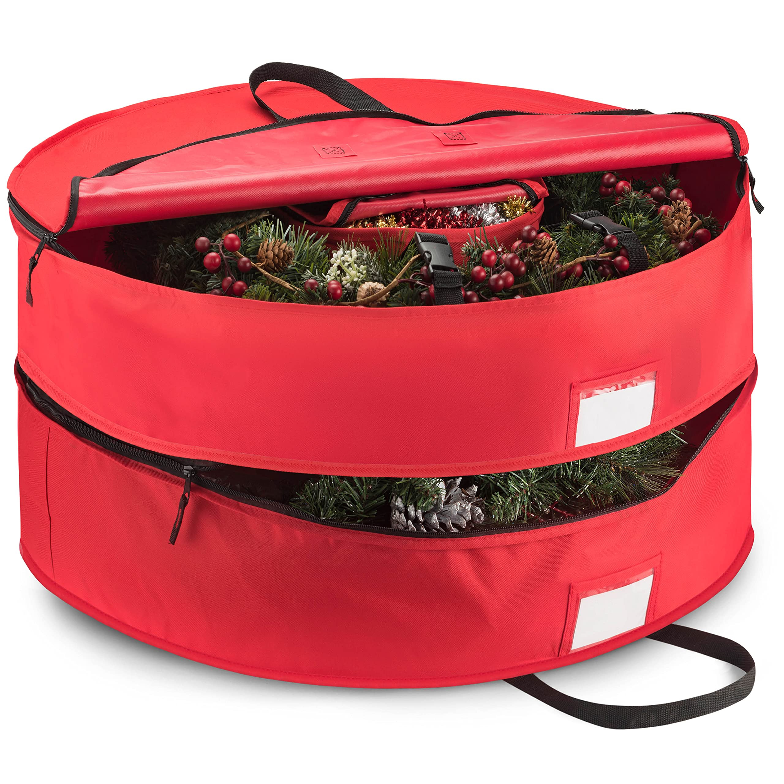 ZOBER Christmas Wreath Storage Container 30 Inch - Wreath Bag Fits 2 Wreaths Box - 600D Oxford Fa... | Amazon (US)