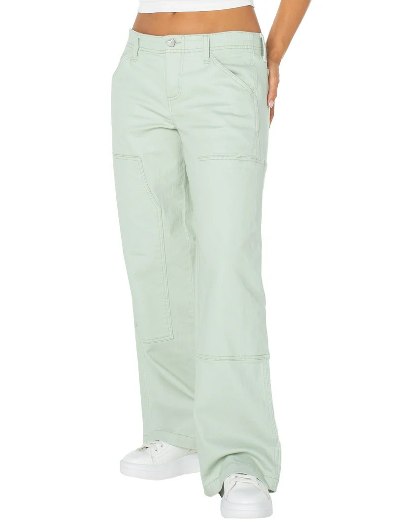 Celebrity Pink Women's Low Rise Baggy Utility Wide Leg Jeans, Sizes 1-21 | Walmart (US)