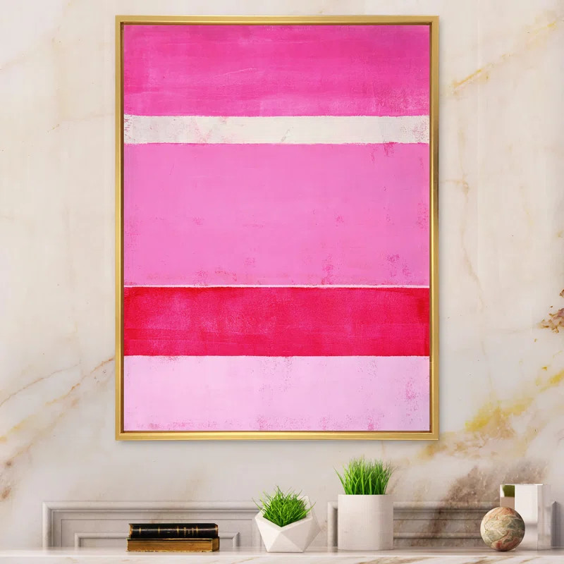 Pink Fuchia And White Colorfields " Pink Fuchia And White Colorfields " Painting Print | Wayfair North America