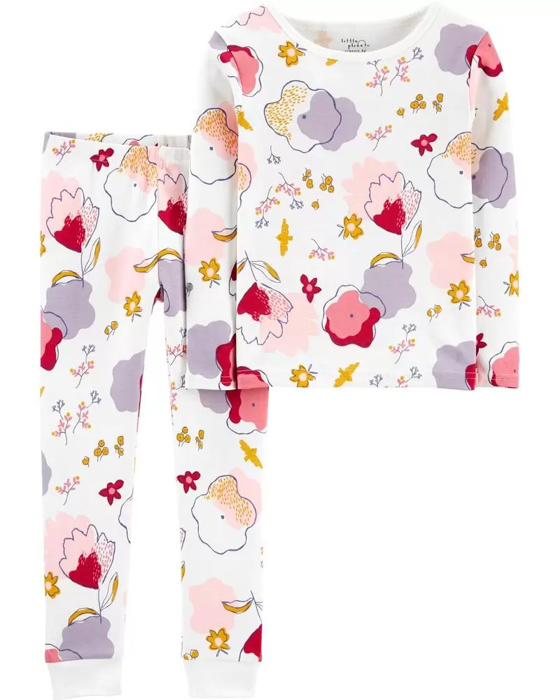 2-Piece Floral Certified Organic Snug Fit Cotton PJs | Carter's