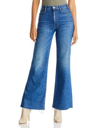The Hustler Roller Heel High Rise Wide Leg Jeans in Perfect Dr | Bloomingdale's (US)